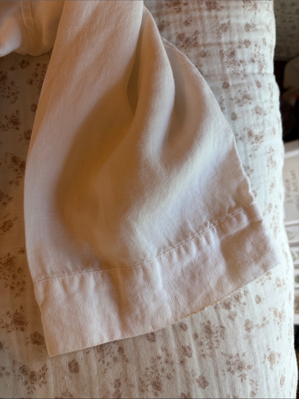 Pottery Barn White/Cream 100% Linen Wrap Robe - Picture 9 of 11